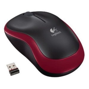 Logitech M185 | Draadloze Muis | Links- en Rechtshandig | RF | 1000 DPI | Zwart/Rood