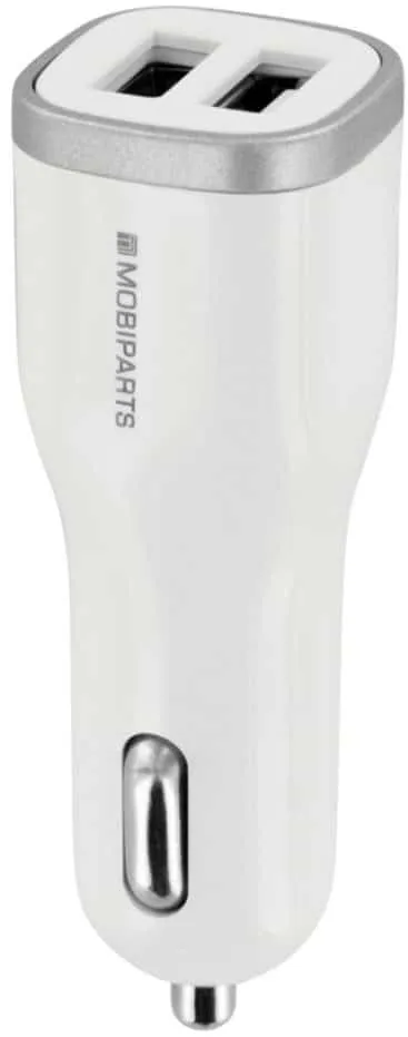 Mobiparts Car Charger Dual USB 2.4A White - 0