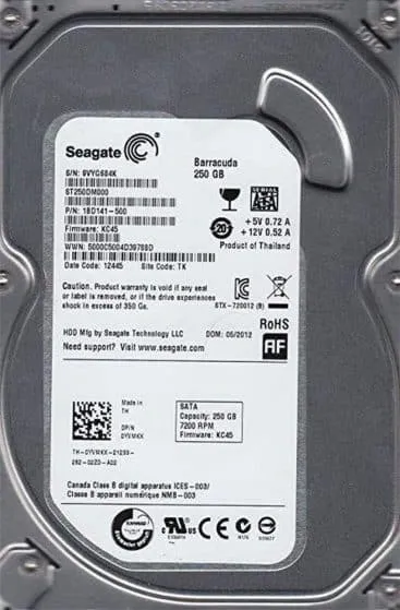 HDD Seagate 3.5inch / 250GB / 7200RPM PULLED - 0