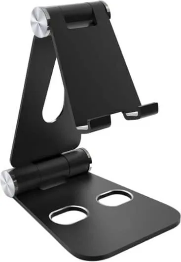 Mobiparts Phone Stand Holder Metal maat M - Zwart - 0