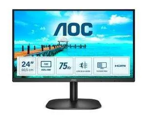 MON AOC 23.8 F-HD / VGA / DVI / VESA / Black RENEWED - 0
