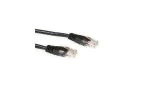 ACT Zwarte 1 meter UTP CAT5E patchkabel met RJ45 connectoren - 0