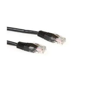 ACT Zwarte 1 meter UTP CAT5E patchkabel met RJ45 connectoren - 0