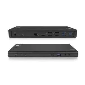 ACT AC7048 notebook dock & poortreplicator Bedraad USB 3.2 Gen 1 (3.1 Gen 1) Type-C Zwart - 0