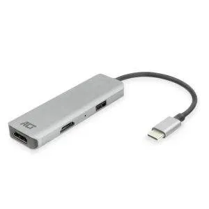 ACT AC7013 laptop dock & poortreplicator Bedraad USB 3.2 Gen 1 (3.1 Gen 1) Type-C Zwart, Grijs - 0