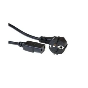 ACT 230V aansluitkabel schuko male (haaks) - C13 zwart - 0