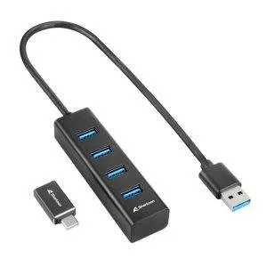 Sharkoon 4044951037582 interface hub USB 3.2 Gen 1 (3.1 Gen 1) Type-C 5000 Mbit/s Zwart - 0