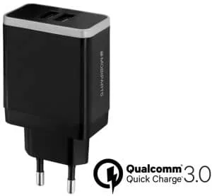 Mobiparts Quick Charge Wall Charger Dual USB 4.6A Black - 0