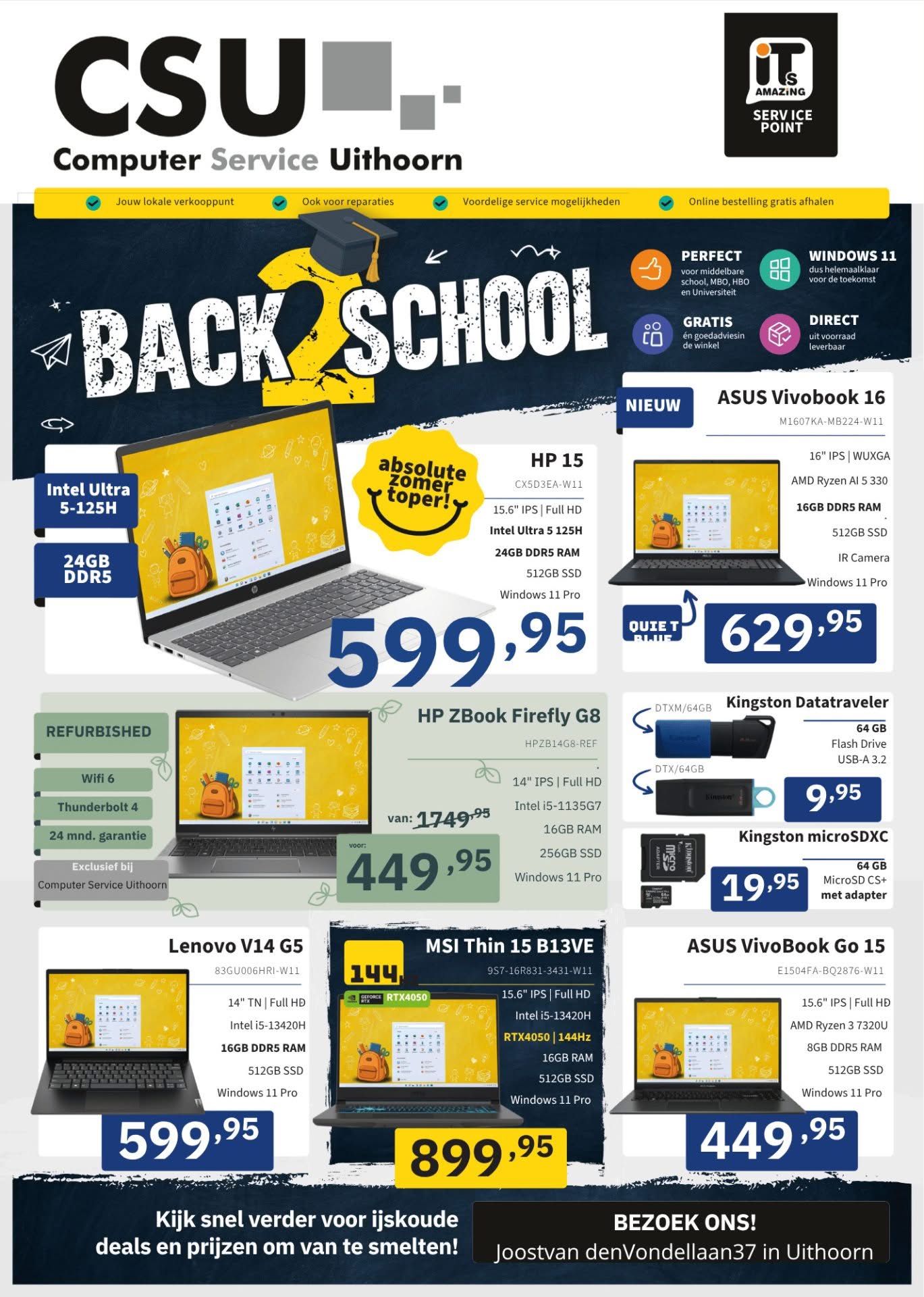 Voorblad Back2School 2026 folder CSU Uithoorn